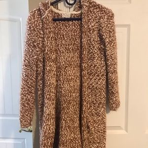 Long hooded sweater
